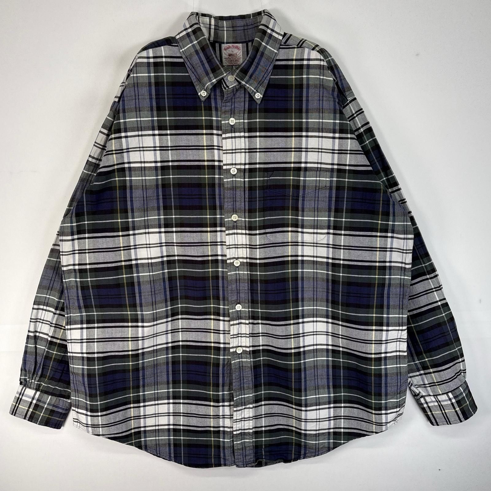 古着 80 s 80年代 ヴィンテージ ブルックスブラザーズ Brooks Brothers 長袖シャツ チェック ボタンダウン L グリーン系 マルチ メンズ
