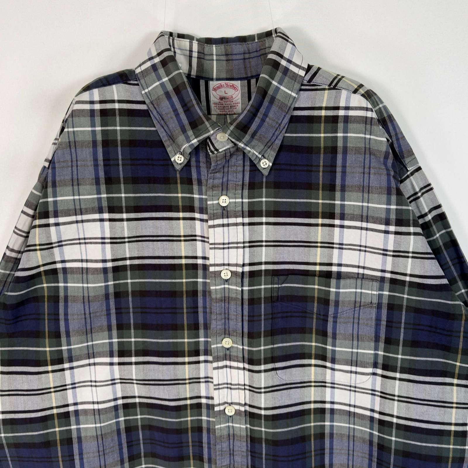 古着 80 s|80年代 ヴィンテージ ブルックスブラザーズ Brooks Brothers 長袖シャツ チェック ボタンダウン L グリーン系 マルチカラー メンズ