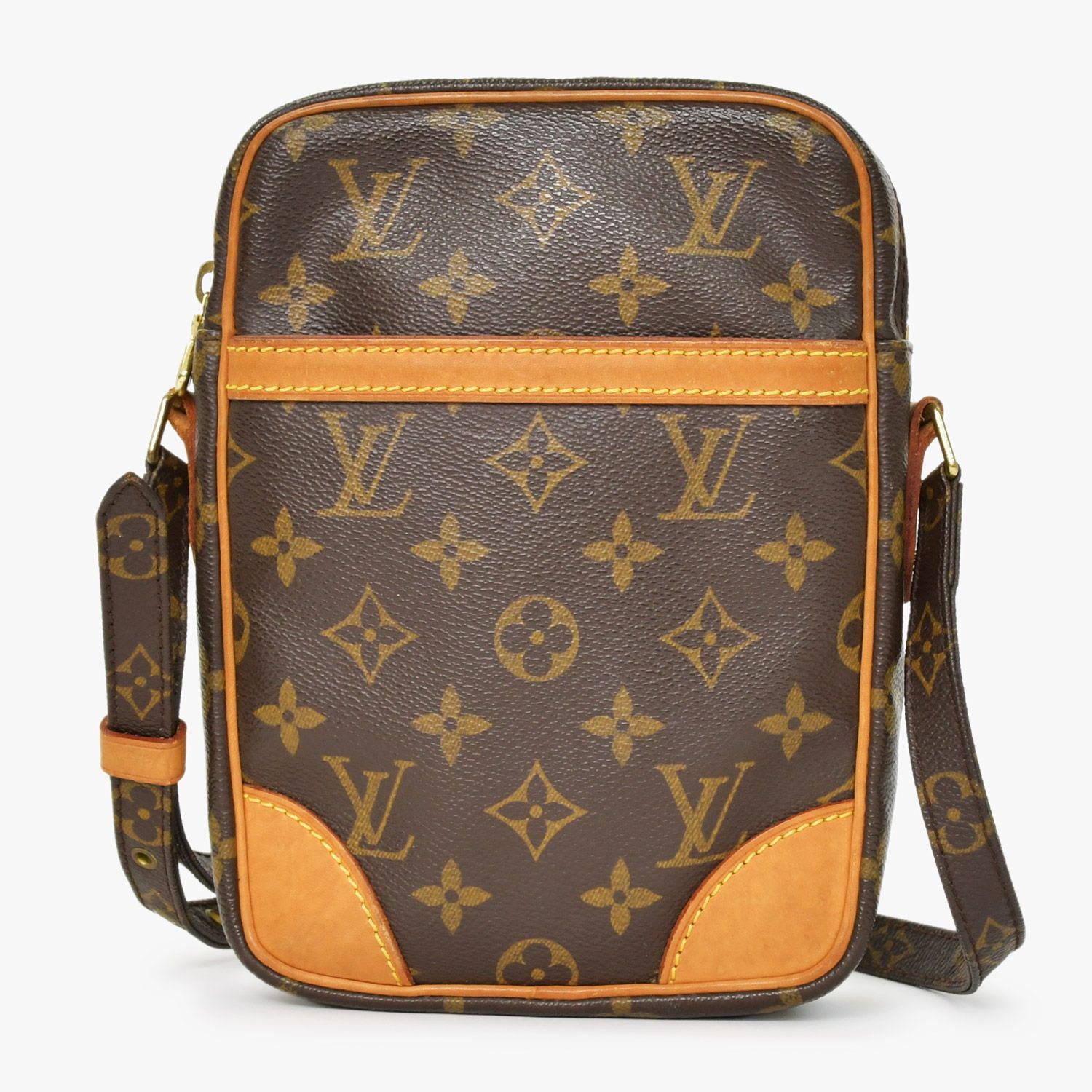 LOUIS VUITTON ルイヴィトン モノグラム ダヌーブ ショルダーバッグ M 45266 ゴールド金具 ロゴ 4 b 010173