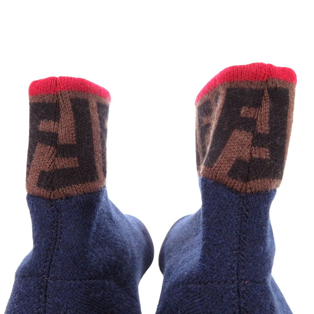 未使用 フェンディ FFロゴ ソックススニーカー ズッカ ニット