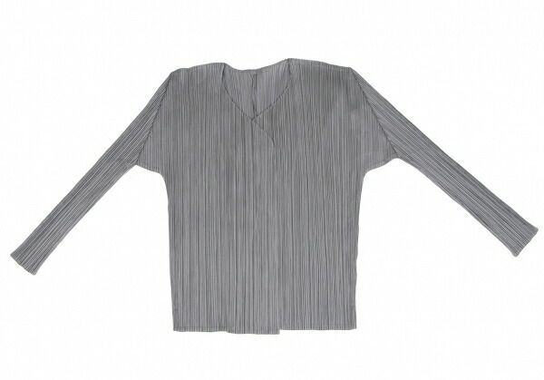 プリーツプリーズPLEATS PLEASE ノーカラーボタンレスカーディガン