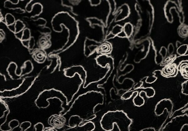 AD2001コムデギャルソンrobe de chambreベロア花刺繍パンツ ローブドシャンブル コムデギャルソンrobe de chambre COMME des