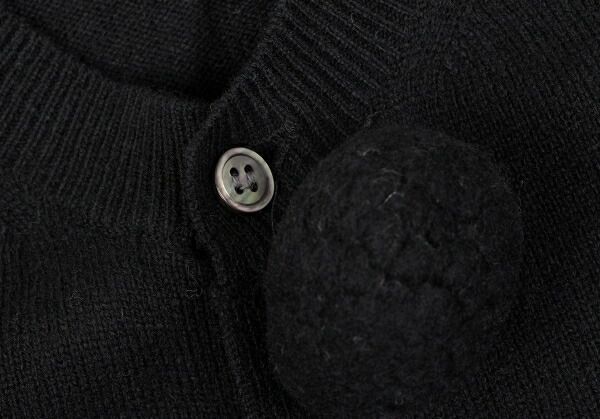 コムコム コムデギャルソンCOMME des GARCONS ボンボン装飾ニットカーディガン 黒SS