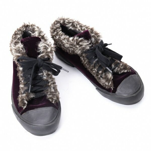 Y's ワイズ レディース　ファー切替 ベロア スニーカー ワイズY's ファー切替ベロアスニーカー コレクション 紫4(24位) ワイズ