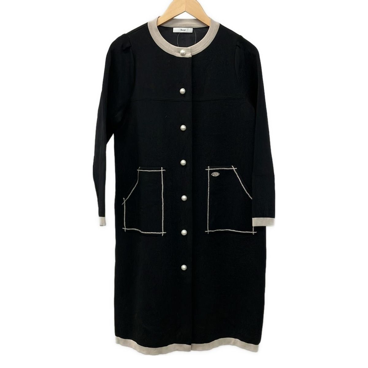 Rene(ルネ) コート サイズ38 M レディース美品 - 黒×ベージュ 長袖