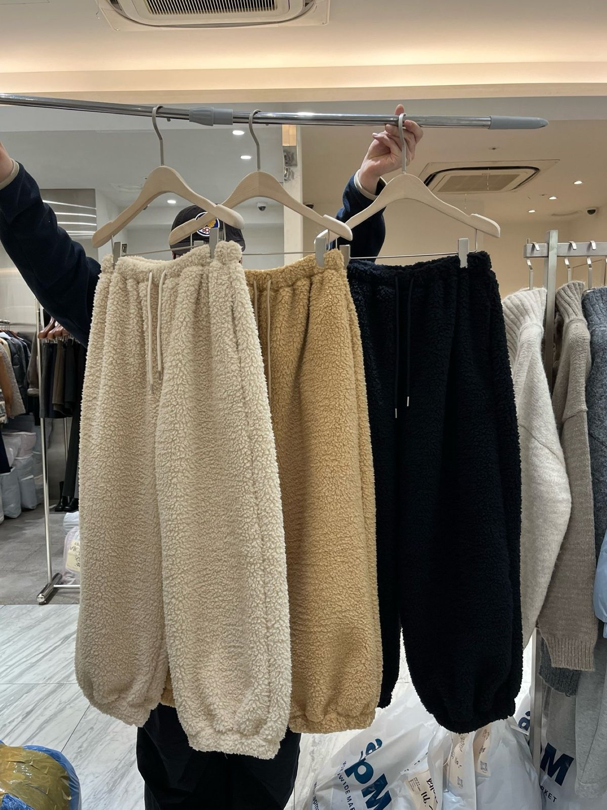 ボア フリース オーバーサイズ ワイド ルーズフィット ウエストバンド