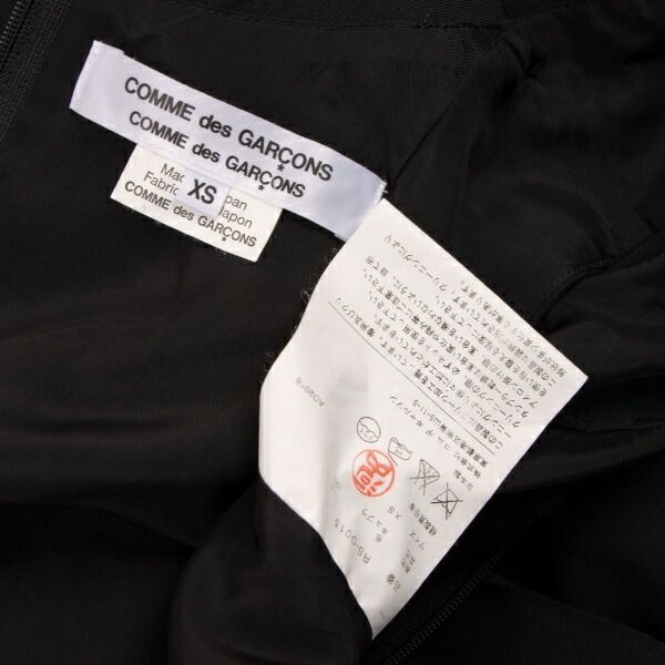  コムコム コムデギャルソンCOMME des GARCONS ウールギャバフロントリボンデザインプリーツ切替ノースリーブワンピース 黒XS ワンピース マタニティ
