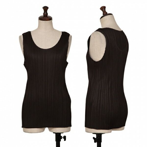 プリーツプリーズPLEATS PLEASE プリーツタンクトップ 焦茶3