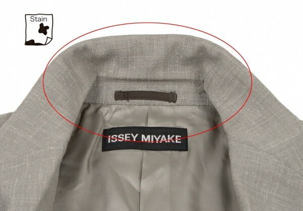 イッセイミヤケメンISSEY MIYAKE MEN ウールリネン3Bジャケット グレー
