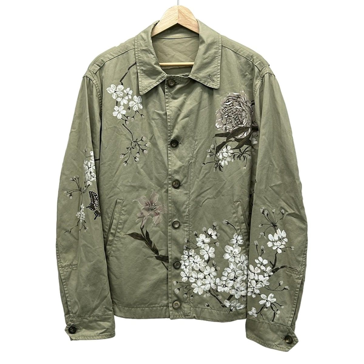 GUCCI グッチ ブルゾン サイズ50 M メンズ - 110250 Z 1159 カーキ 長袖 花柄 春 秋