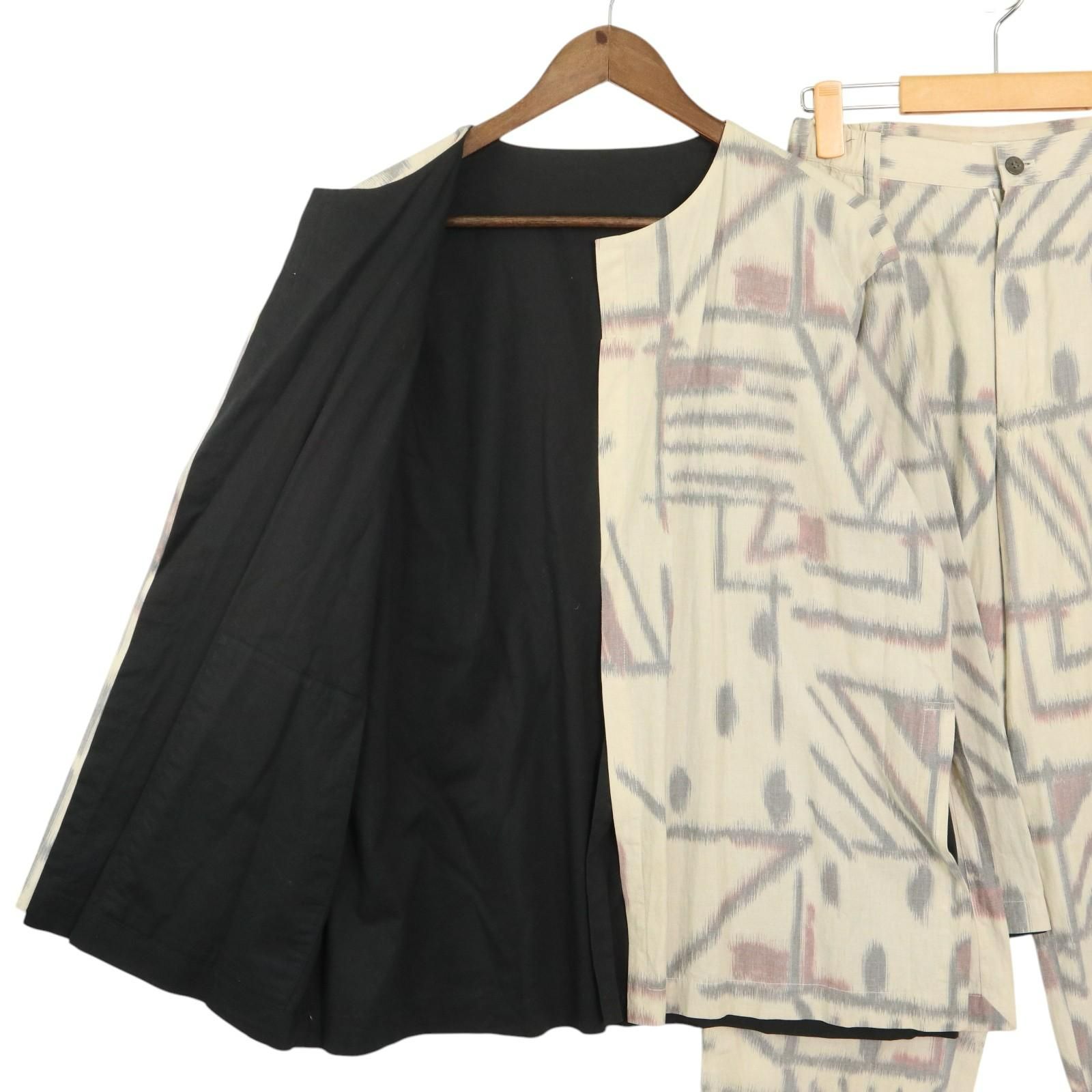 Plantation プランテーション イッセイミヤケ　セットアップ　リネン 10s Plantation プランテーション 抽象総柄 コットン セットアップ