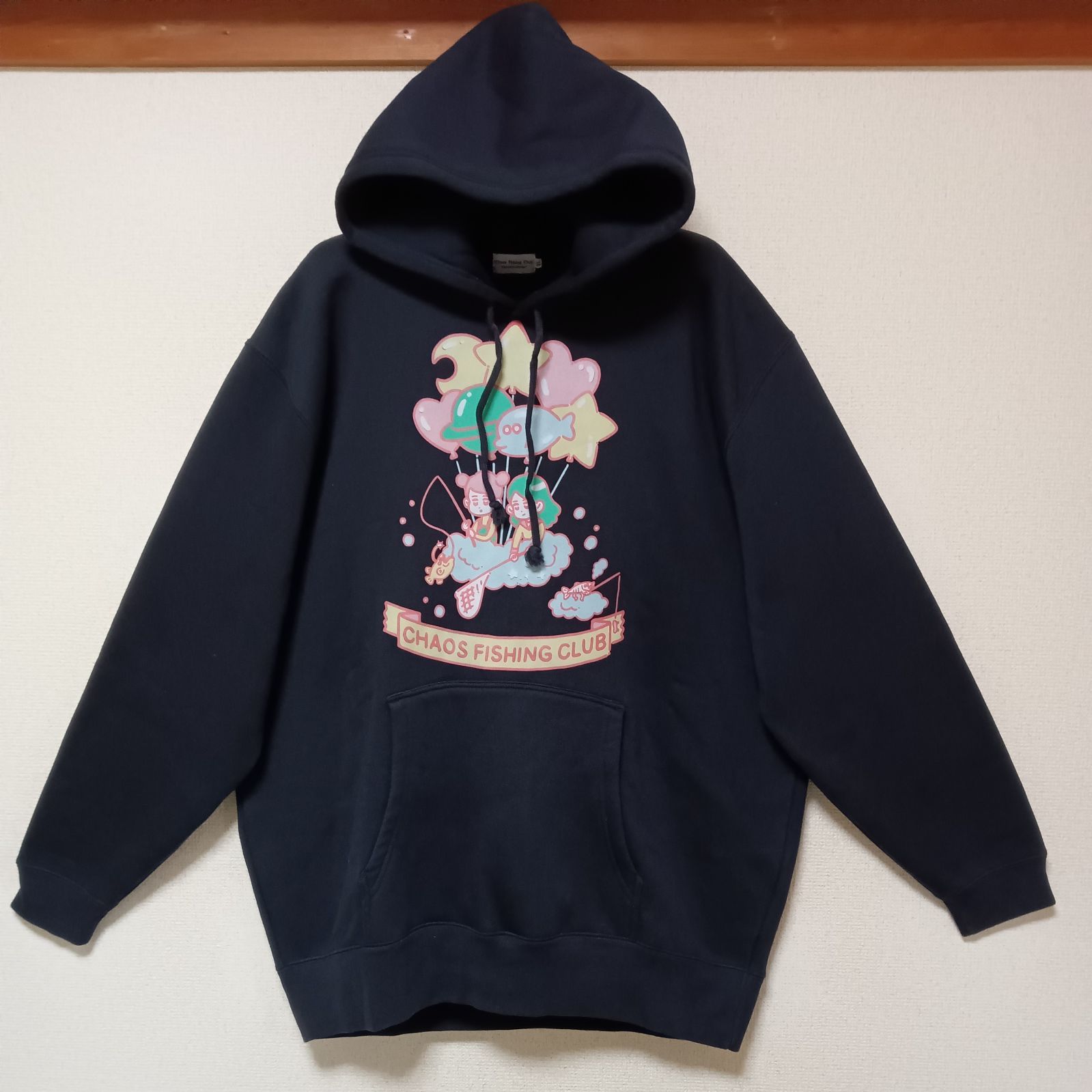 美品Chaos Fishing ClubカオスフィッシングクラブGirlパーカーダーク 