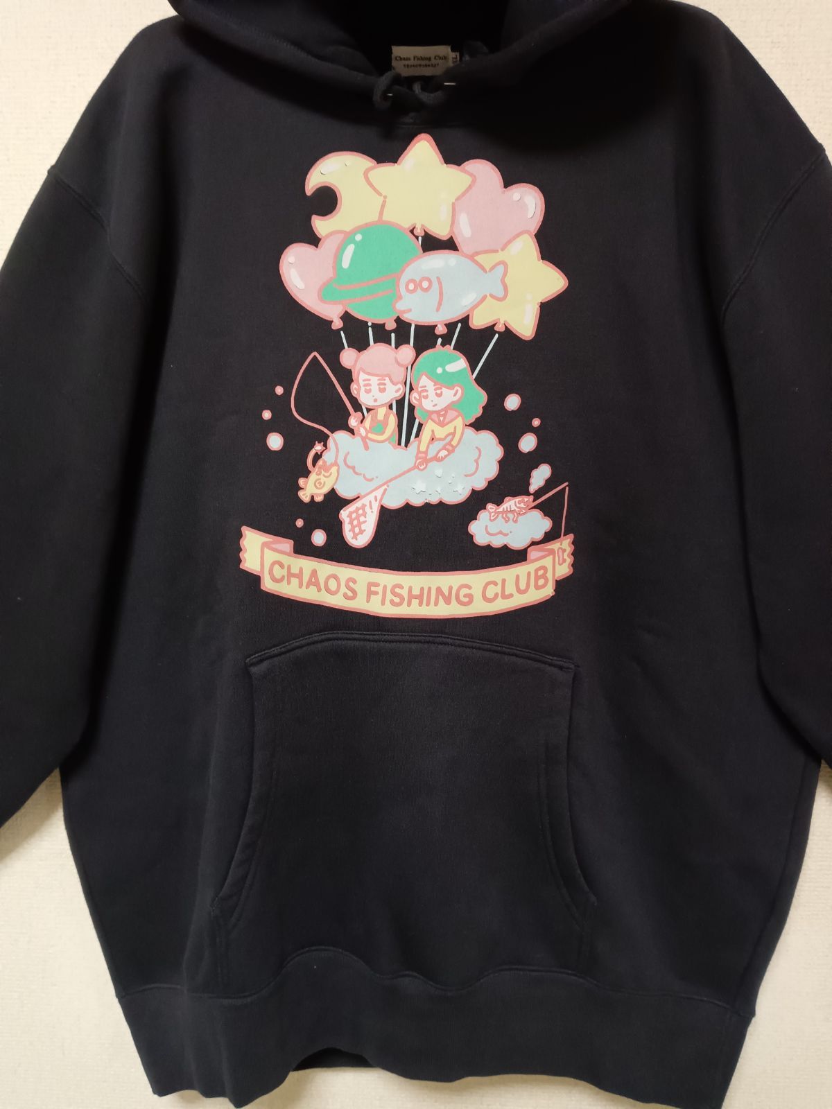 美品Chaos Fishing ClubカオスフィッシングクラブGirlパーカーダーク 