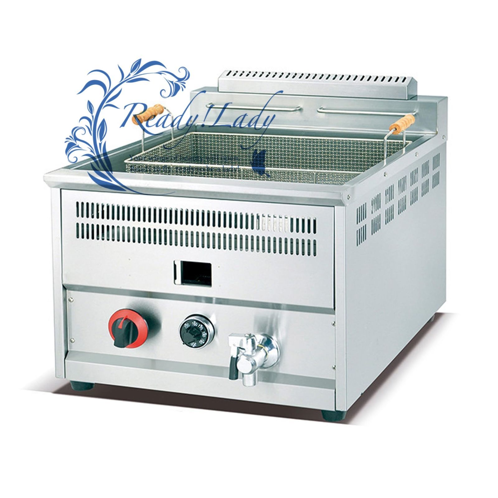 ガスフライヤー 業務用 卓上フライヤー 大容量 ステンレス鋼 揚げ物器 バスケット 蓋付き フレームアウト保護弁 温度範囲160-220℃ 防水 防油 手の火傷を防ぐ 厚さ1 cm 液化石油ガス 石炭ガス用 家庭用 お手入れ簡単 GTA-73 A