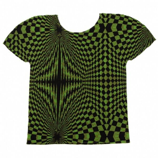 イッセイミヤケ ミーISSEY MIYAKE me ブロックチェックプリント