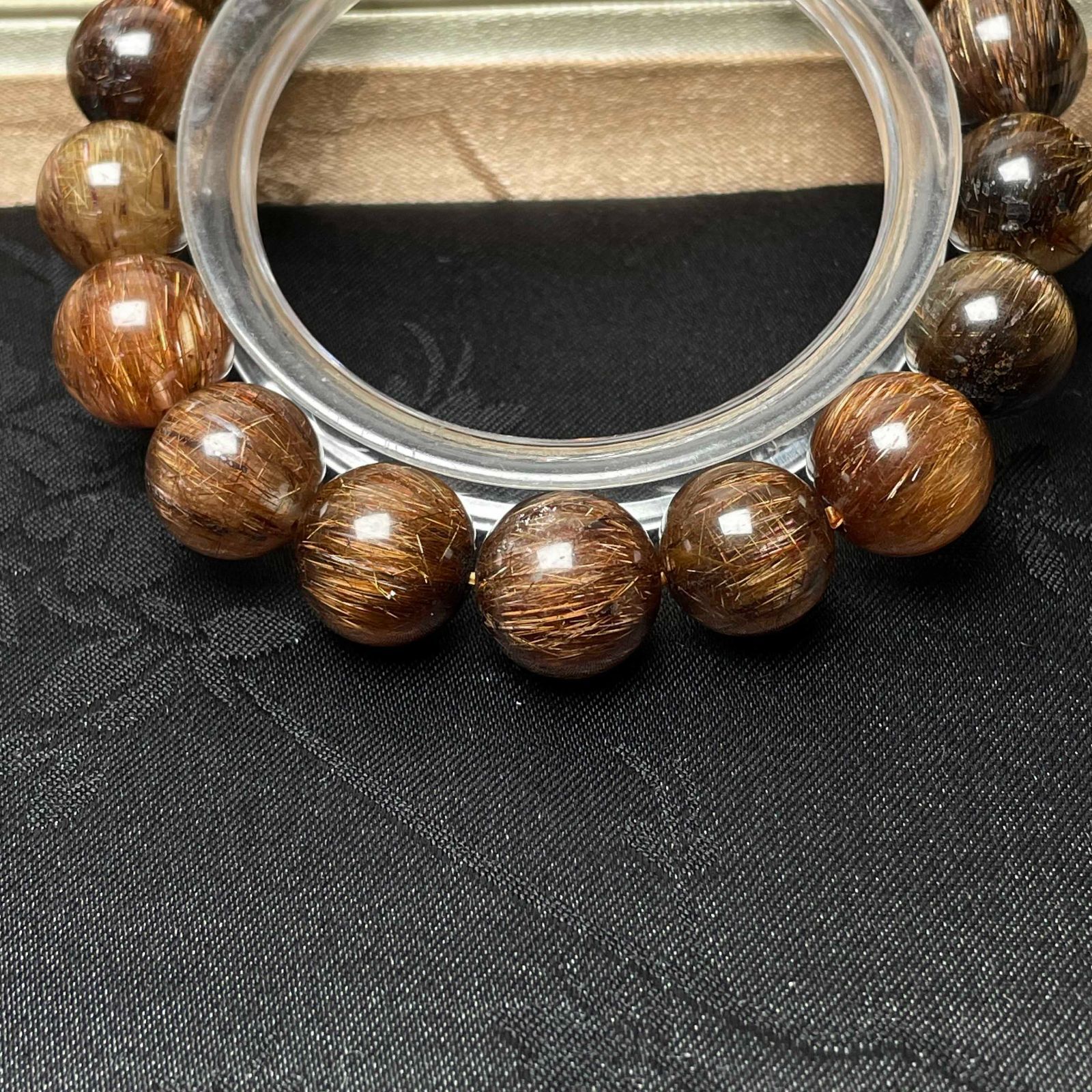 天然石☆【80A銅髪ルチルクォーツ】☆ブレスレット 天然石 11.7-12.7mm