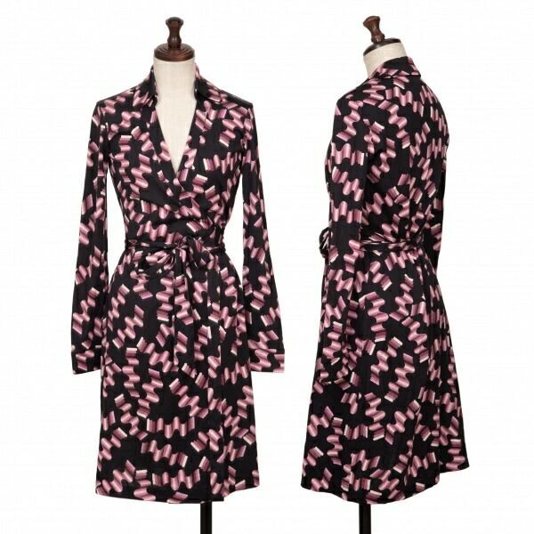 新品 ダイアンフォンファステンバーグ カシュクールワンピース シルク ベルト ダイアンフォンファステンバーグDIANE VON FURSTENBERG シルク総柄