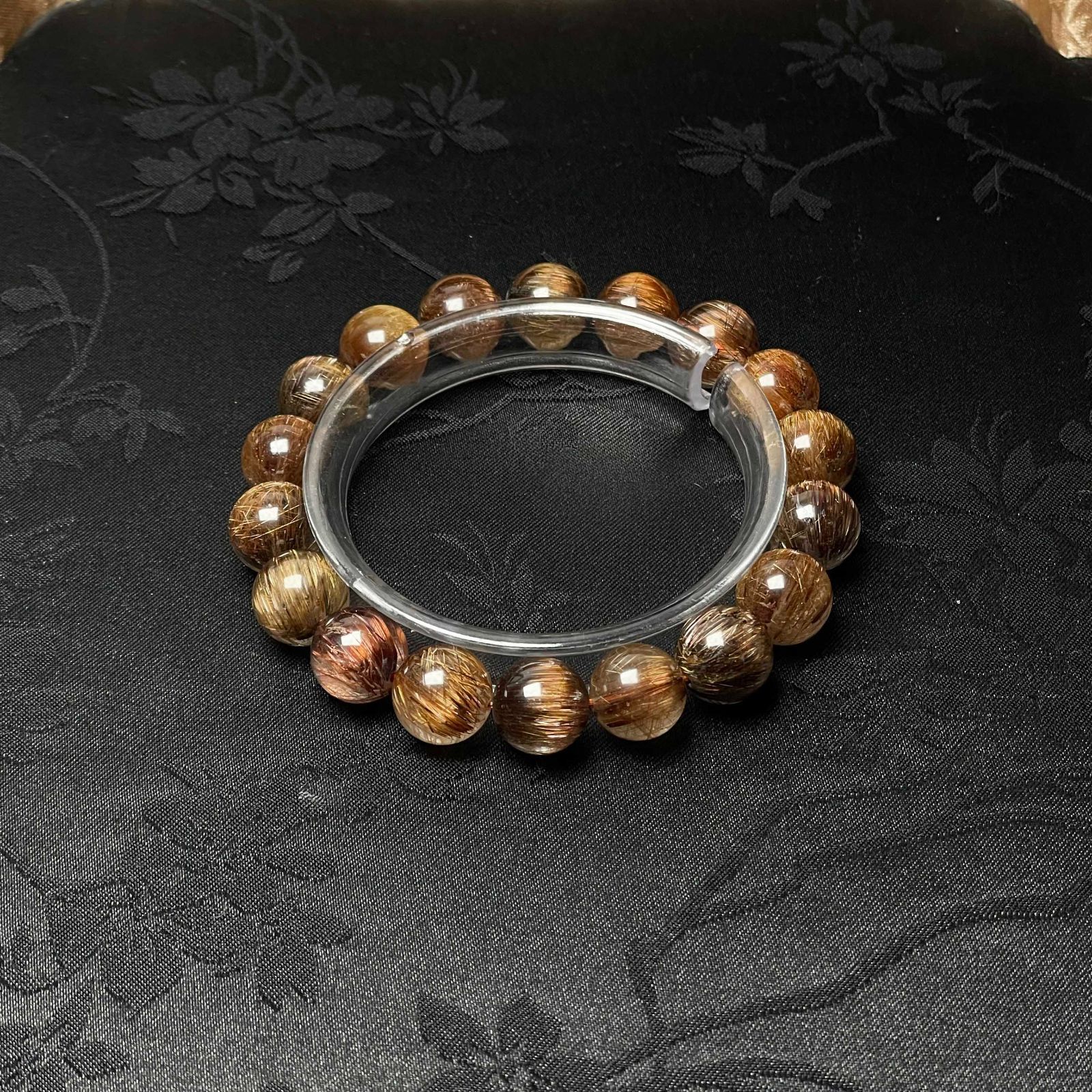 天然石☆【75A銅髪ルチルクォーツ】☆ブレスレット 天然石 11.4-11.8mm