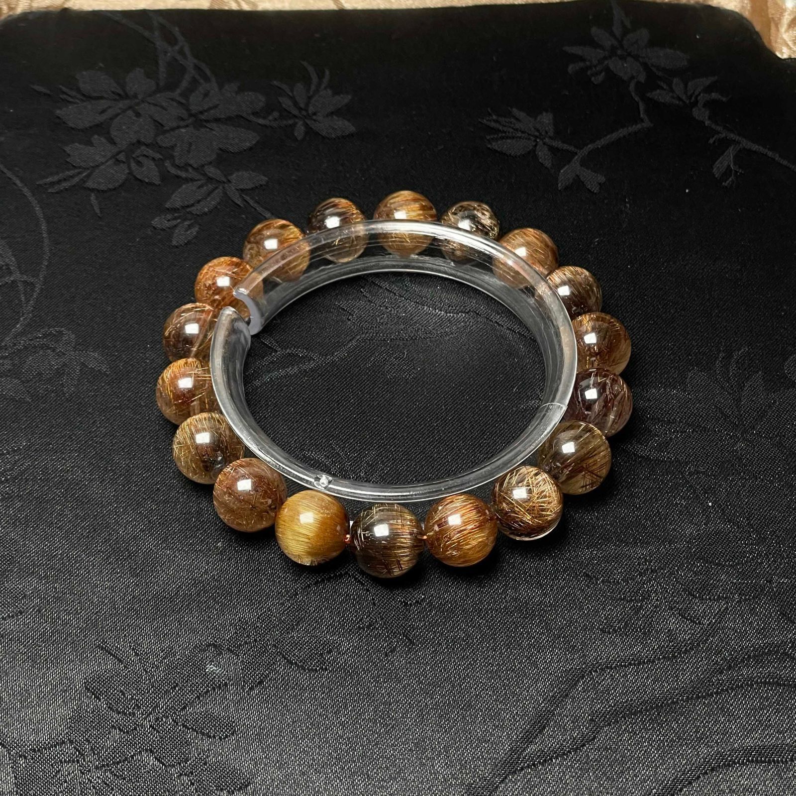 天然石☆【75A銅髪ルチルクォーツ】☆ブレスレット 天然石 11.4-11.8mm