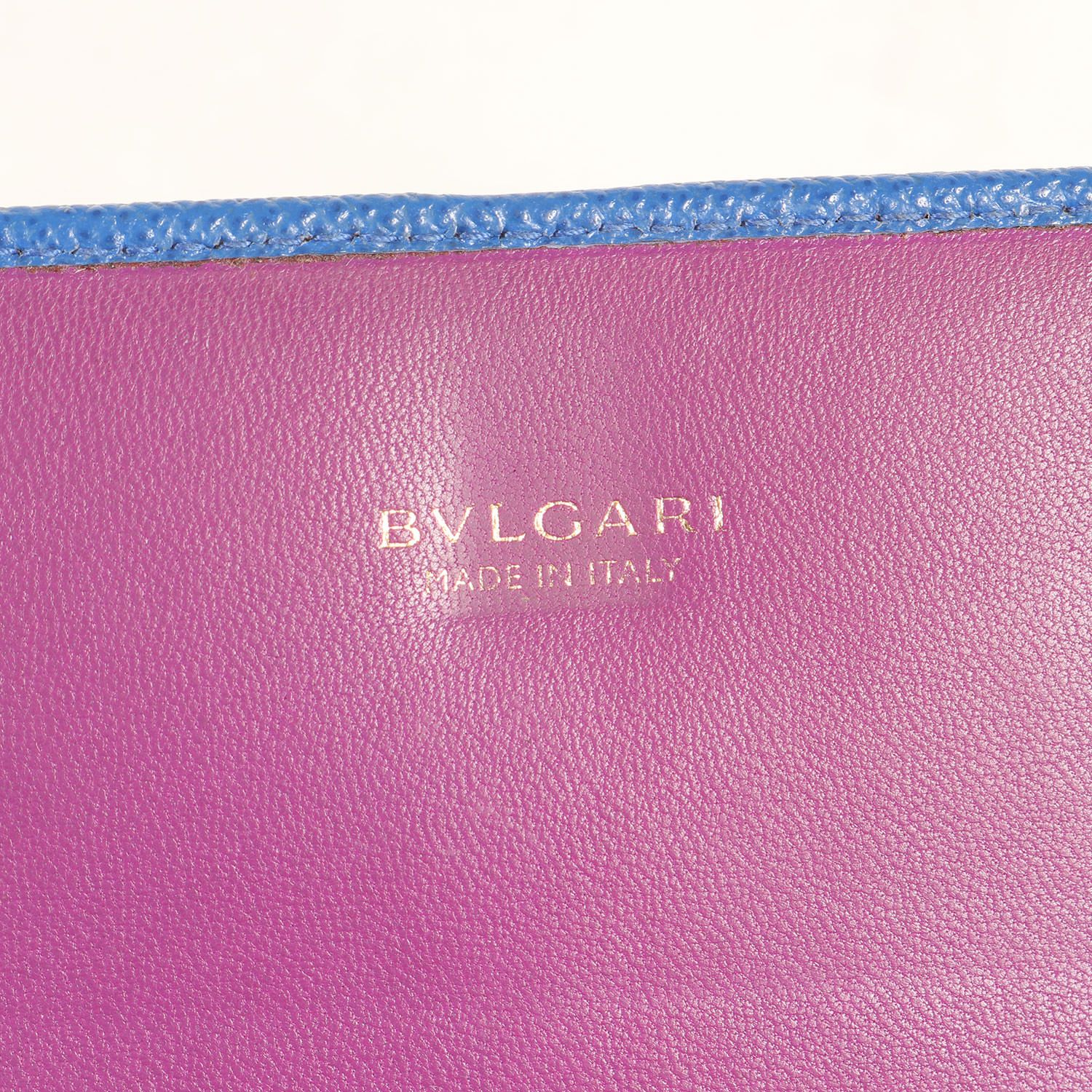BVLGARI ブルガリ | ロゴクリップ レザー ロング ウォレット / 財布 (BB LOGO CLIP) | ブルー パープル | イタリア製 | ブランド ファッション アイテム【メンズ】【中古】 BVLGARI ブルガリ | ロゴクリップ レザー ロング ウォレット / 財布