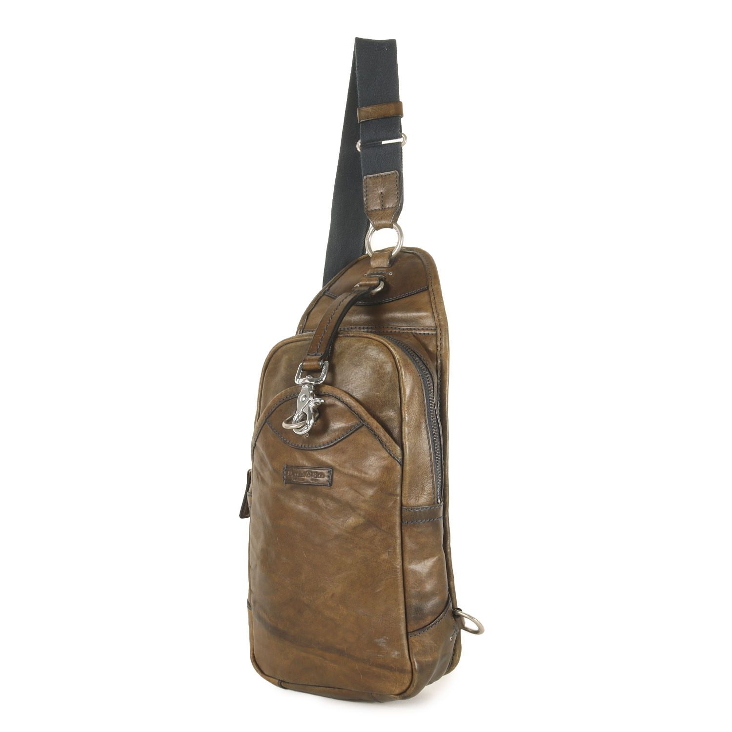 Daniel-Bob ダニエル-ボブ バッグ オリーブグリーン | レザー ショルダー スリング PIPPO RODI HANDMADE IN ITALY ブランド カバン メンズ