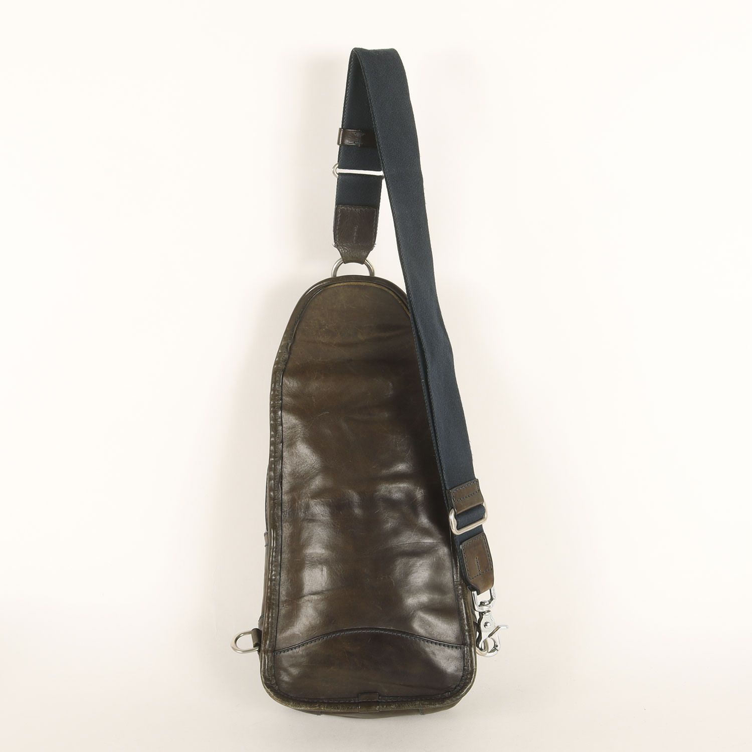 Daniel&Bob ダニエル&ボブ バッグ オリーブグリーン | レザー ショルダー スリング バッグ (PIPPO RODI) | HANDMADE IN ITALY | ブランド カバン【メンズ】【中古】【K4662】 Daniel&Bob ダニエル&ボブ バッグ オリーブグリーン | レザー