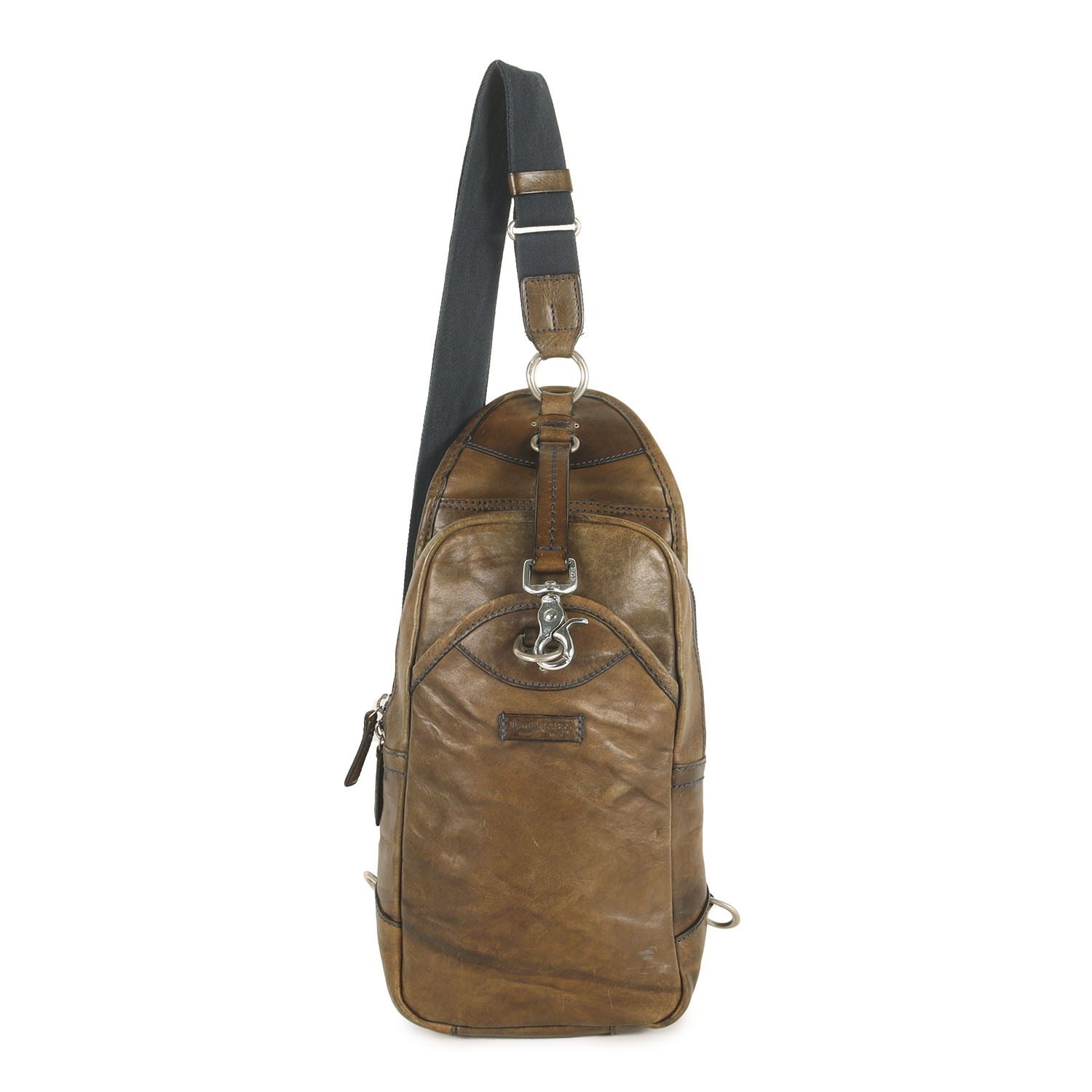 Daniel&Bob ダニエル&ボブ バッグ オリーブグリーン | レザー ショルダー スリング バッグ (PIPPO RODI) | HANDMADE IN ITALY | ブランド カバン【メンズ】【中古】【K4662】 Daniel&Bob ダニエル&ボブ バッグ オリーブグリーン | レザー