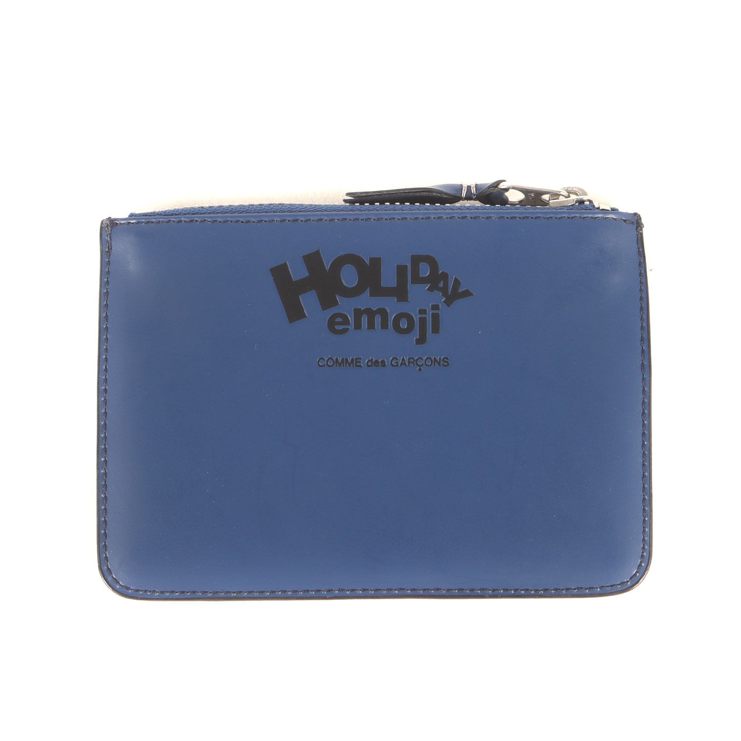 COMME des GARCONS コムデギャルソン | HOLIDAY emoji エンボス ロゴ レザー ケース / 小銭入れ | ダークブルー | ブランド ファッション アイテム 財布【メンズ】【中古】【美品】【K4662】 美品】COMME des GARCONS コムデギャルソン | HOLIDAY emoji エンボス