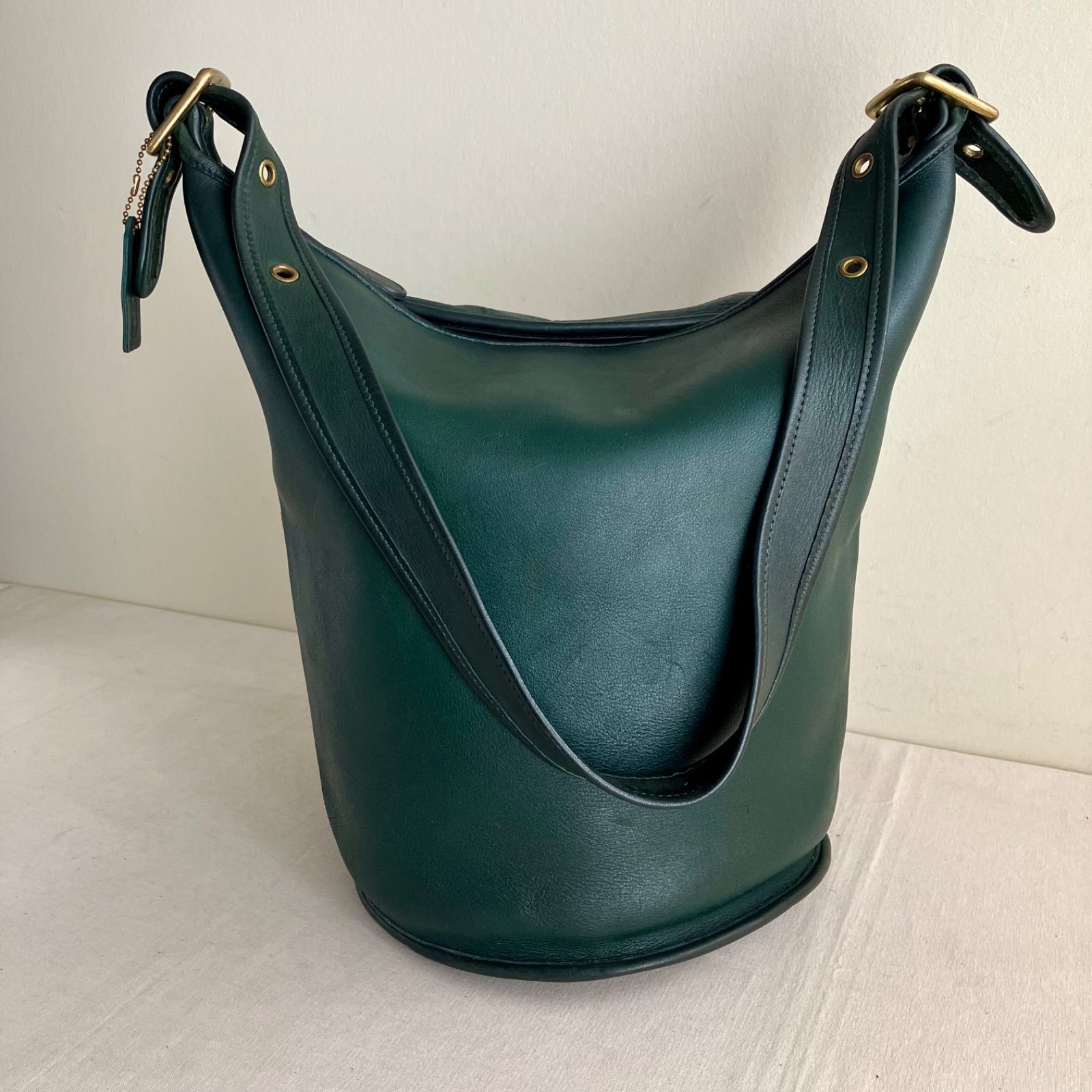 Rare Vintage Coach Bottle Green Duffle Sac XL Shoulder Bag 【公式