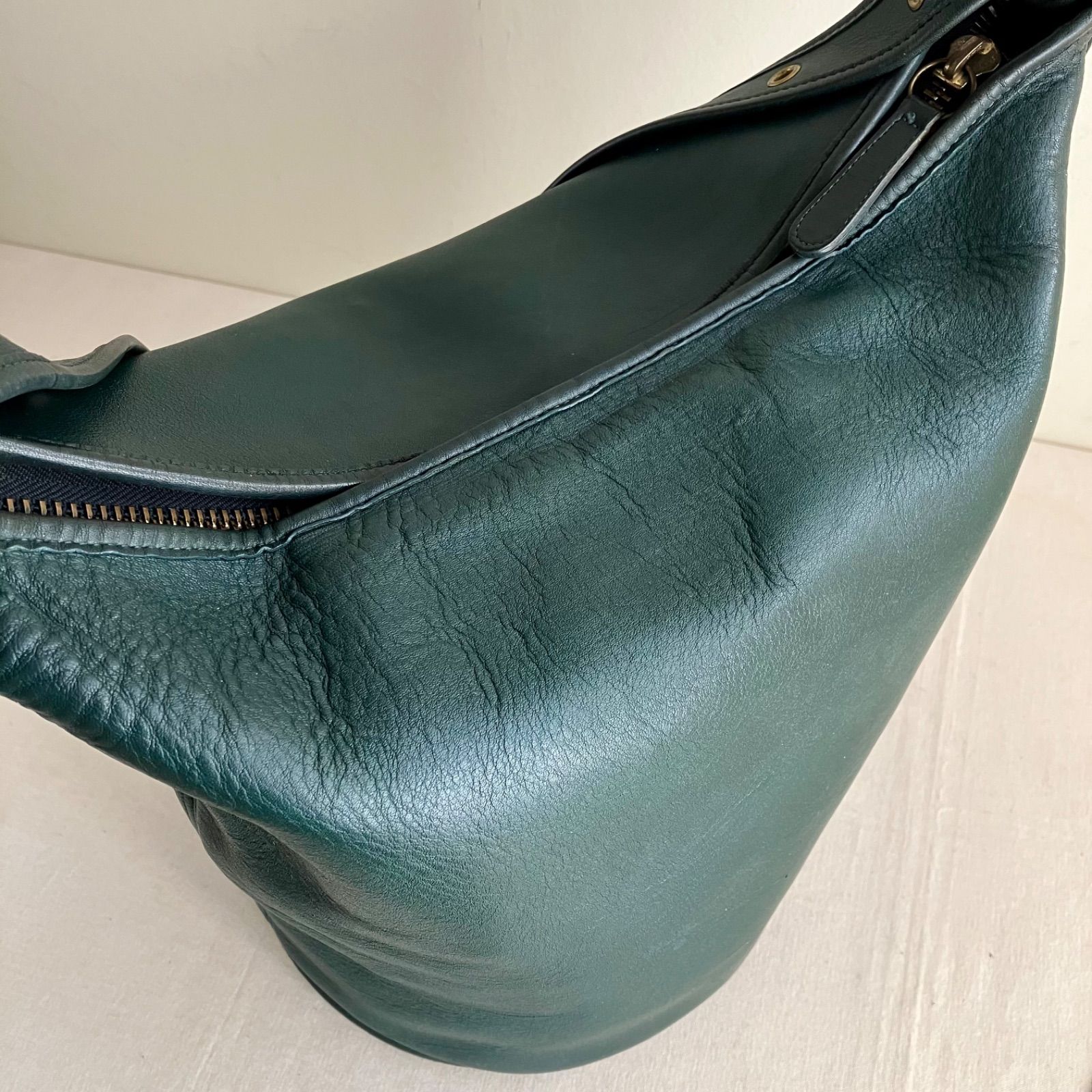 Rare Vintage Coach Bottle Green Duffle Sac XL Shoulder Bag - メルカリ