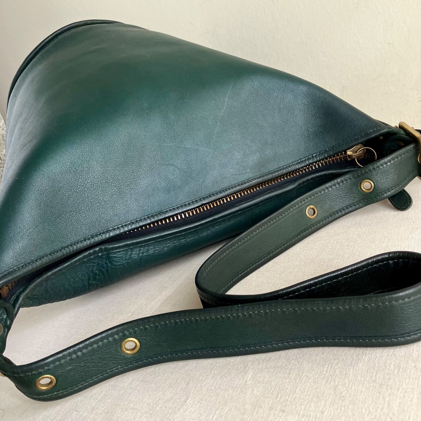Rare Vintage Coach Bottle Green Duffle Sac XL Shoulder Bag - メルカリ