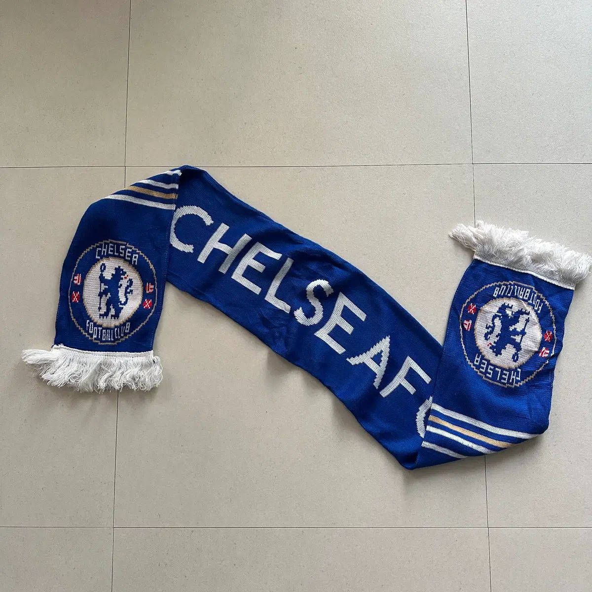 正規品 チェルシー FC ビックロゴ ニット サッカーマフラー (MADE IN