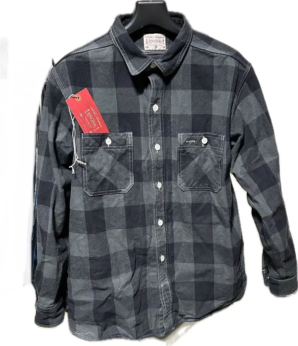 BONCOURA ワークシャツ フランネル ブラックXグレー 38 - メルカリ