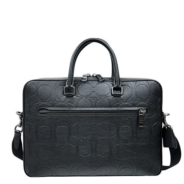 コーチ バッグ メンズ COACH ビジネスバッグ シグネチャー レザー イーサン スリム ブリーフ CCF 55 QB|BK ブラック