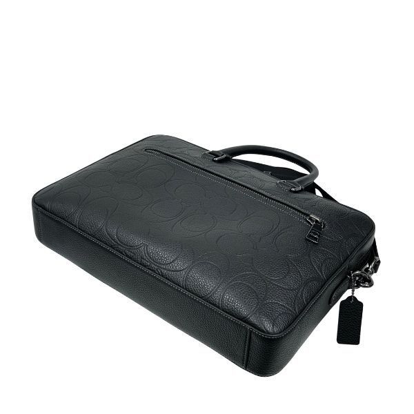 コーチ バッグ メンズ COACH ビジネスバッグ シグネチャー レザー イーサン スリム ブリーフ CCF 55 QB|BK ブラック