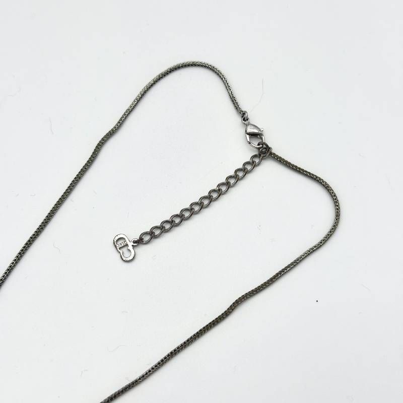 美品 Dior CDロゴ ラインストーン ネックレス シルバー クリスチャン