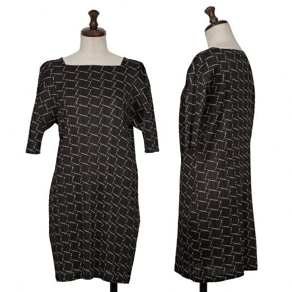 Pleats please ブラック プリーツ チュニック ７分袖 サイズ4 プリーツプリーズPLEATS PLEASE プリーツ裾フレアチュニック 水色4