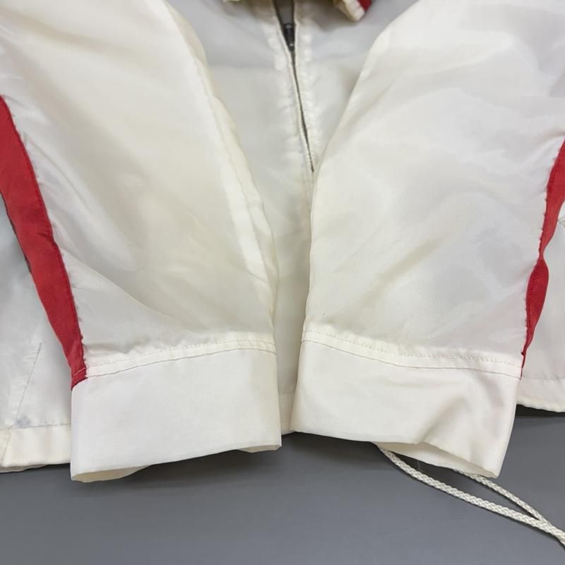 ひ*り様 ビンテージ　古着　レーシング　ワッペンロゴ　メンズジャケット　白 スウィングスター 70-80年代 ビンテージ PRIDE ZIP GOULD PENSKE