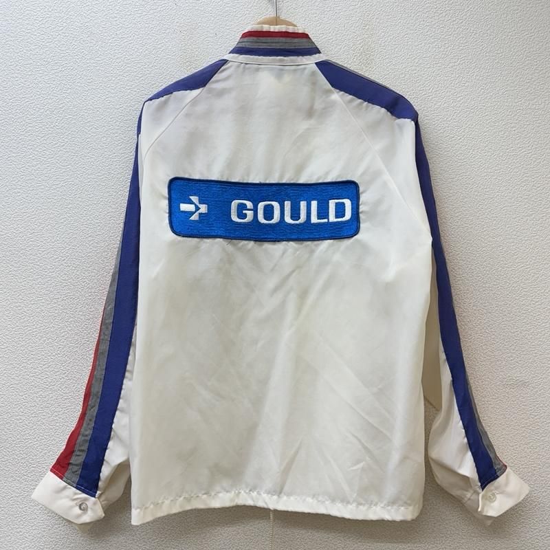 ひ*り様 ビンテージ　古着　レーシング　ワッペンロゴ　メンズジャケット　白 スウィングスター 70-80年代 ビンテージ PRIDE ZIP GOULD PENSKE