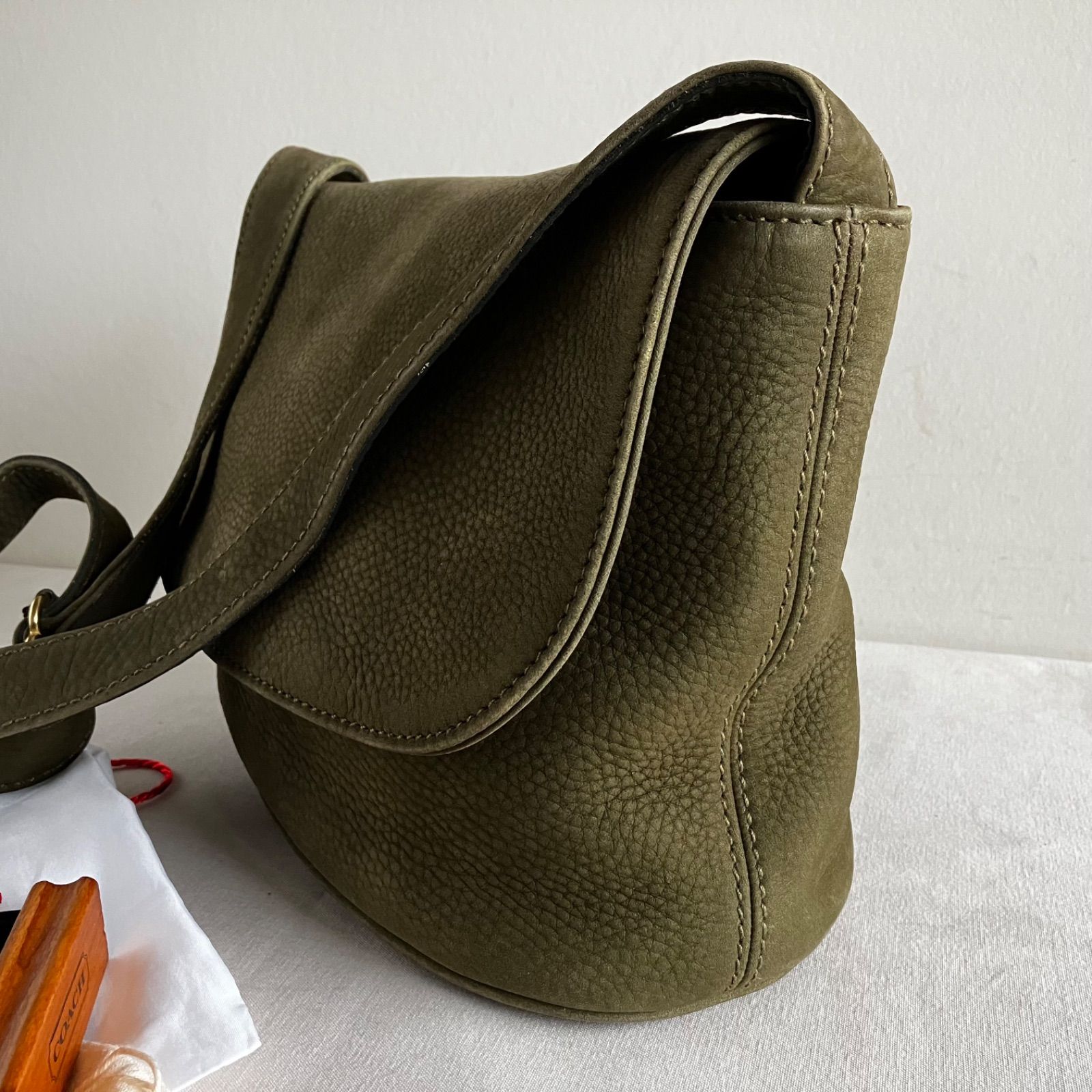 バッグ Vintage Coach flap Nubuc Bag Green Rare Rare Vintage Coach Sonoma Flap Bag Olive Green Nubuck - メルカリ
