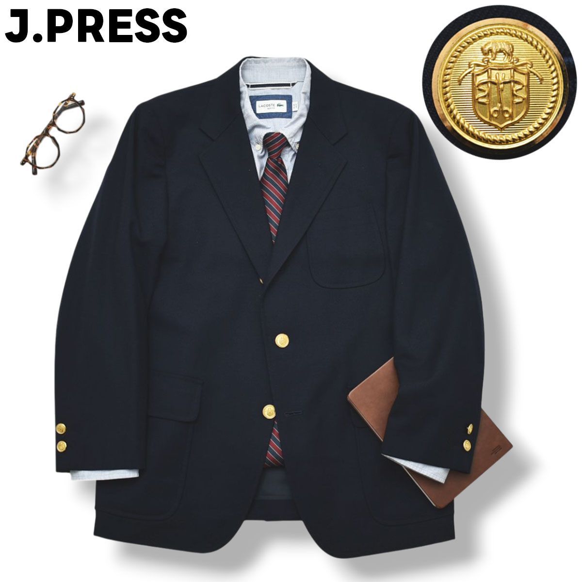 定番 紺ブレ】 ジェイプレス J.PRESS 段返り 3B テーラードジャケット