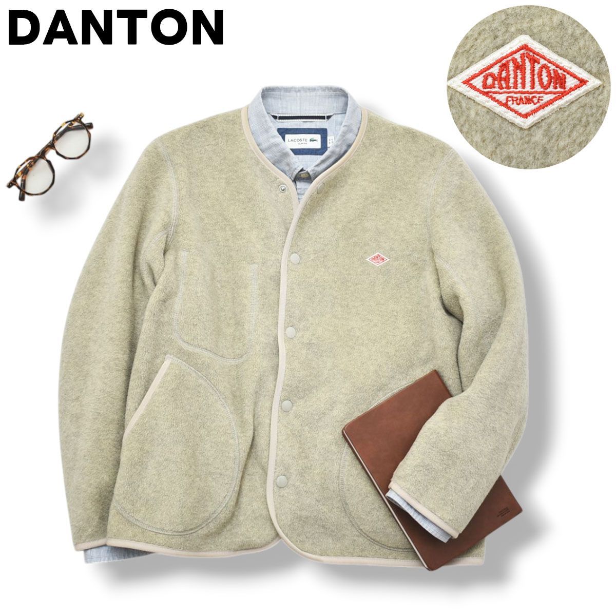 レディース 【上質】 日本製 ダントン DANTON フリース カラーレス 