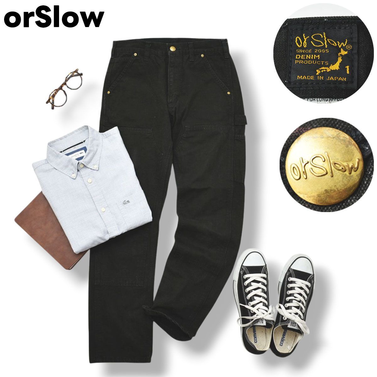 定番】 日本製 オアスロウ orslow ダブルニー ワーク カーゴパンツ S 