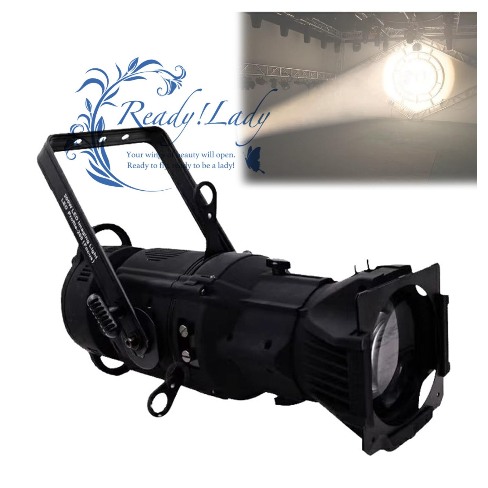 LEDムービングライト スポットライト 舞台照明 回転式 DMX 512 高輝度 色温度調整 3200 K 5600 バーンドア付属 マニュアルフォーカス ディスコライト ステージ パフォーマンス コンサート ライブパフォーマン 標準版 200 w