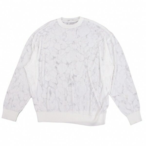 ラッドミュージシャンLAD MUSICIAN アセテートポリシースルーニット 白44