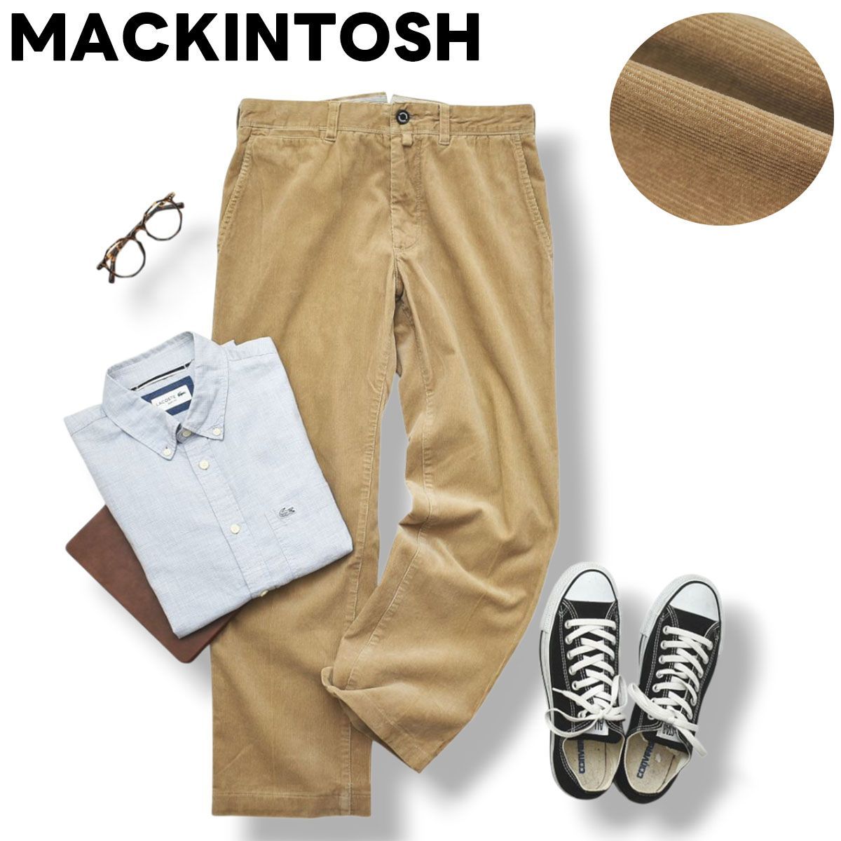 マッキントッシュ フィロソフィー ストレート コーデュロイ チノパン 38 ベージュ トラッド カジュアル メンズ 男性用