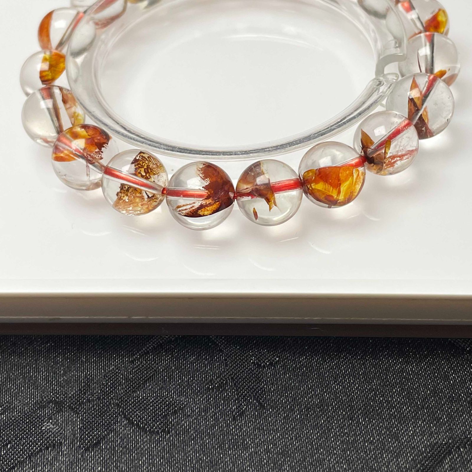 極上美品☆【95Aオーロラクォーツ】☆ブレスレット 天然石 9.8-10.4mm