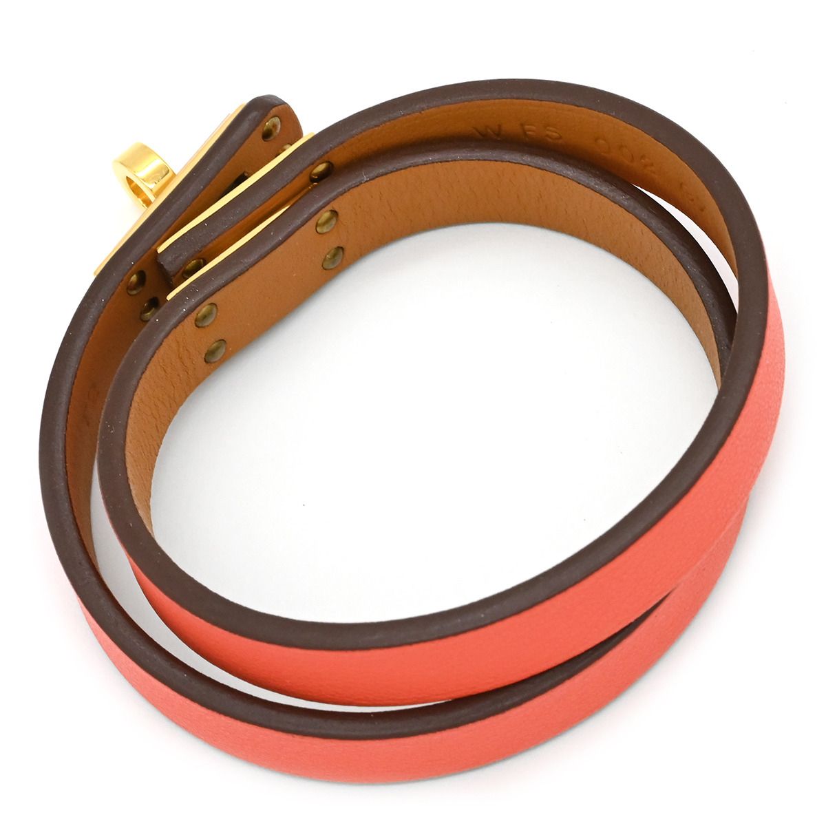 エルメス HERMES ブレスレット ケリードゥブルトゥール ヴォースイフト GP オランジュフィールド T 2 ゴールド金具 2重 W刻印 製