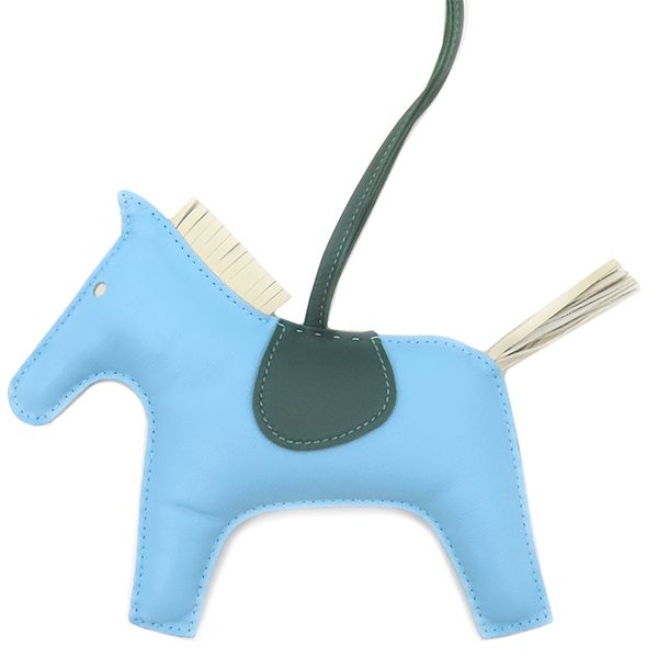 エルメス HERMES バッグチャーム ロデオGM アニョーミロ セレスト×クレ