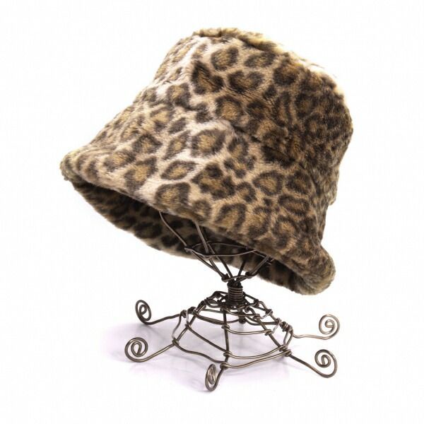 コムデギャルソンCOMME des GARCONS レオパードファーハット 茶